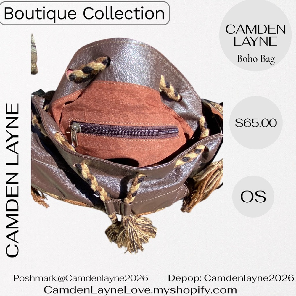 Camden Layne Boho Brown and Tan Shoulder Bag - Picture 9 of 11